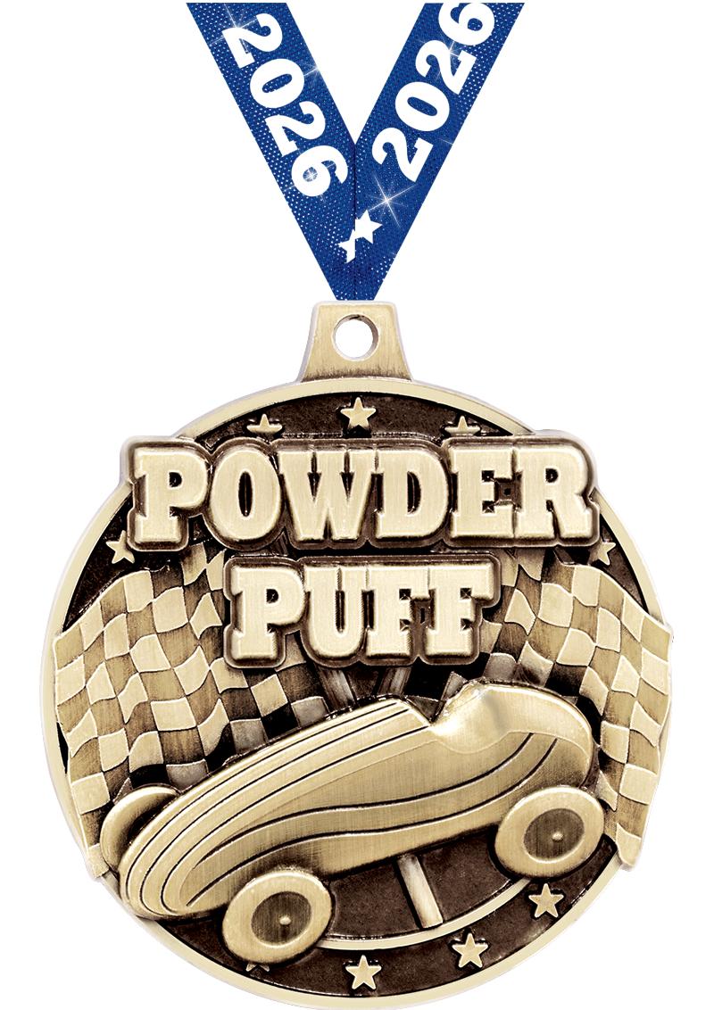 2" 3D PWDR PUFF DERBY MDL GOLD