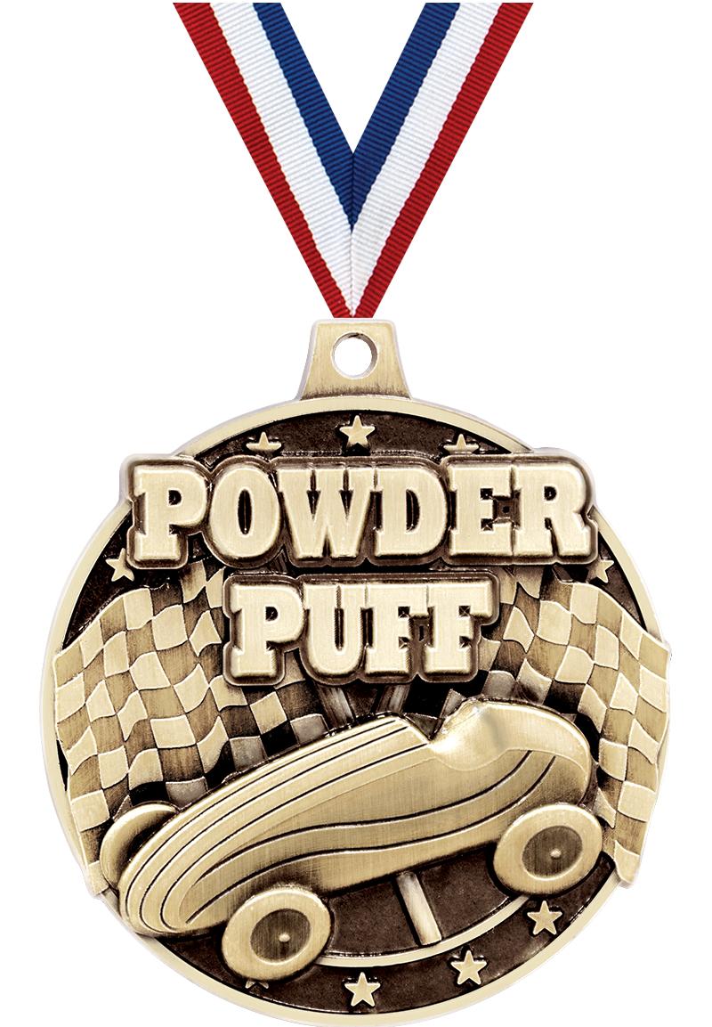 2" 3D PWDR PUFF DERBY MDL GOLD