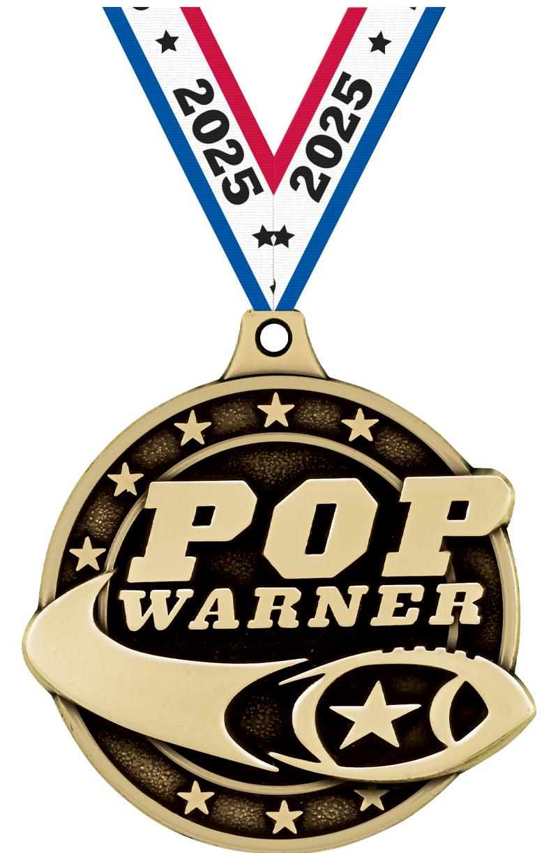 2"3D-PWNR FOOTBALL MEDAL GOLD