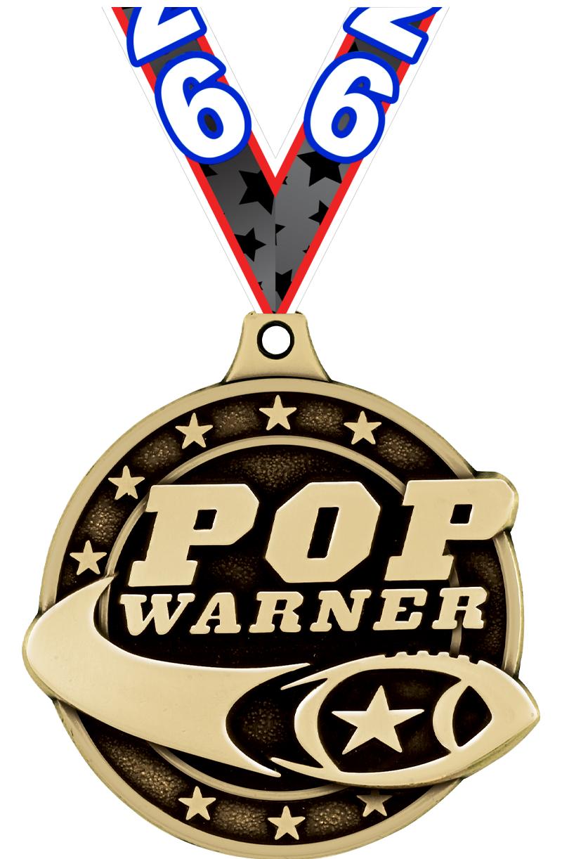 2"3D-PWNR FOOTBALL MEDAL GOLD