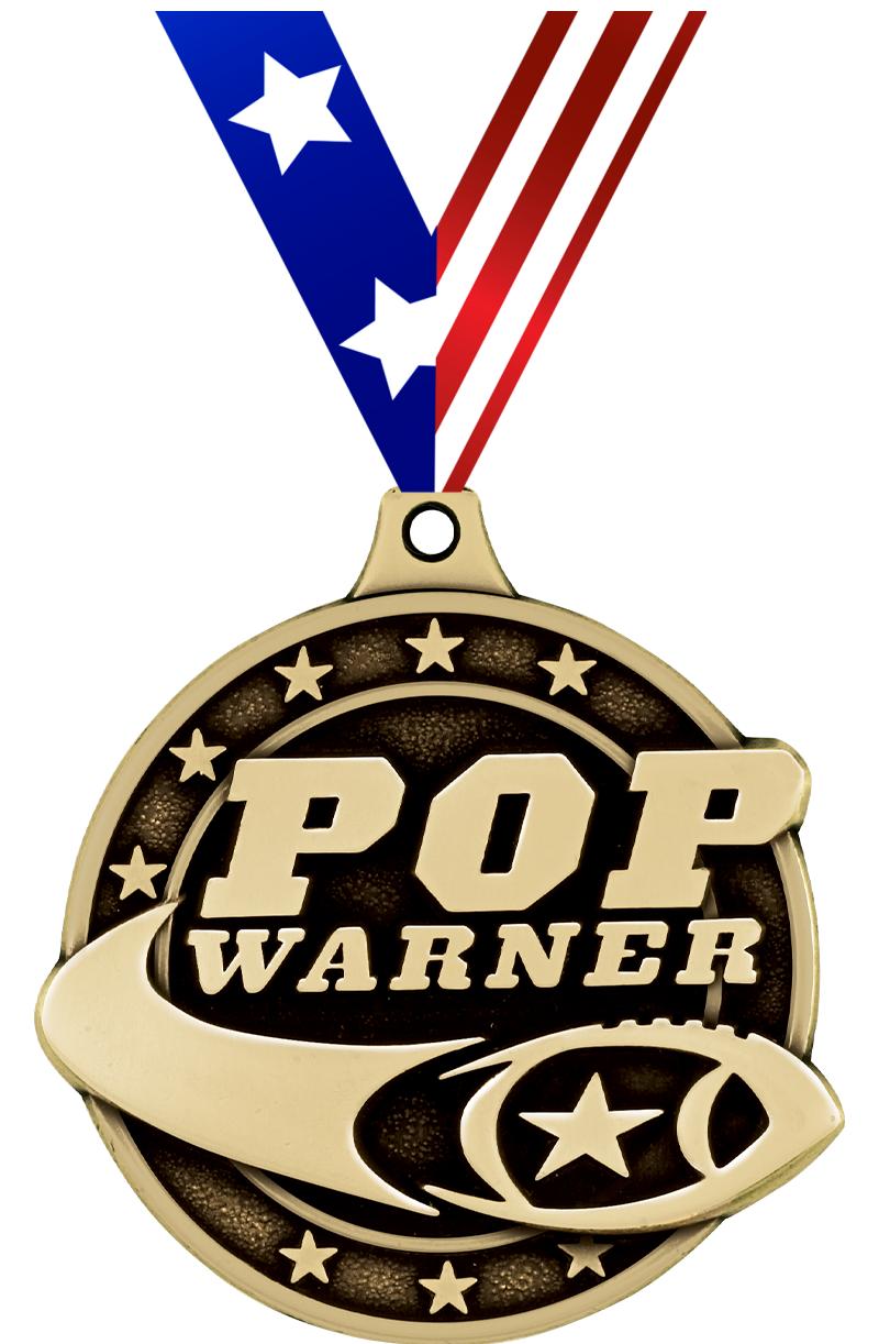 2"3D-PWNR FOOTBALL MEDAL GOLD