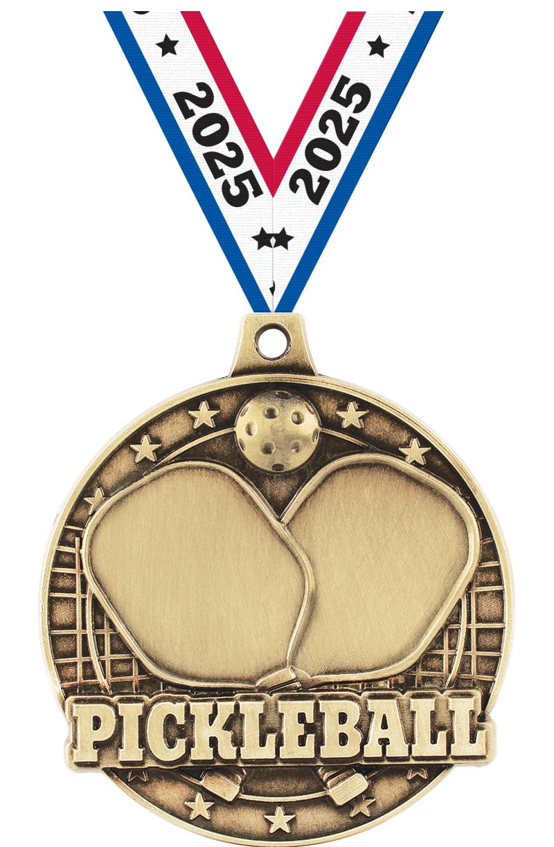 2" 3D PICKLEBALL GOLD MEDAL