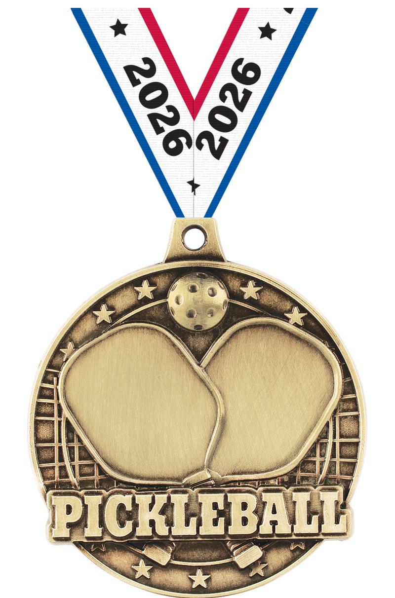 2" 3D PICKLEBALL GOLD MEDAL