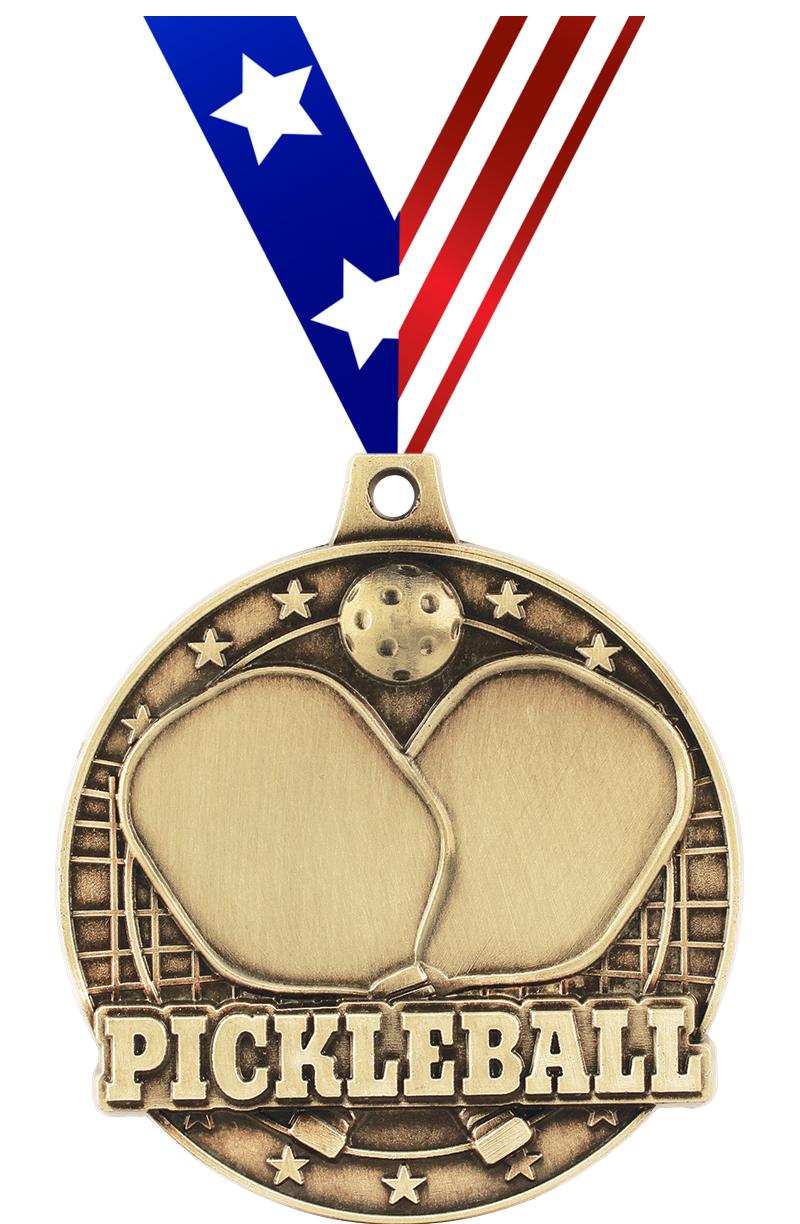 2" 3D PICKLEBALL GOLD MEDAL