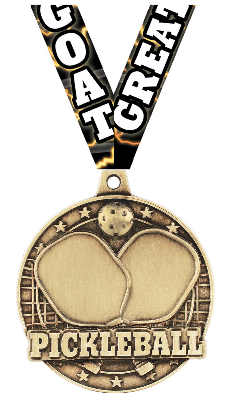 2" 3D PICKLEBALL GOLD MEDAL