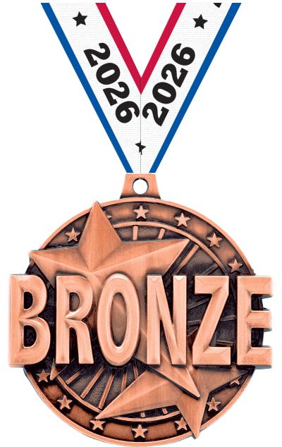 2" 3D "BRONZE" PLACE MEDAL