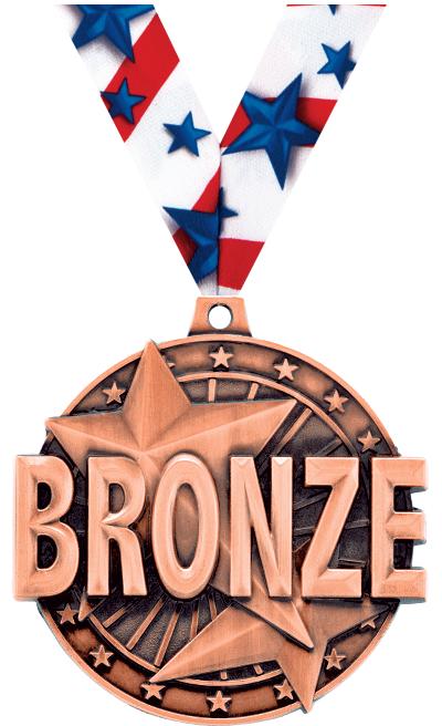 2" 3D "BRONZE" PLACE MEDAL