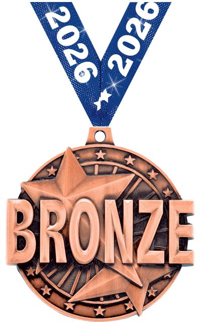 2" 3D "BRONZE" PLACE MEDAL