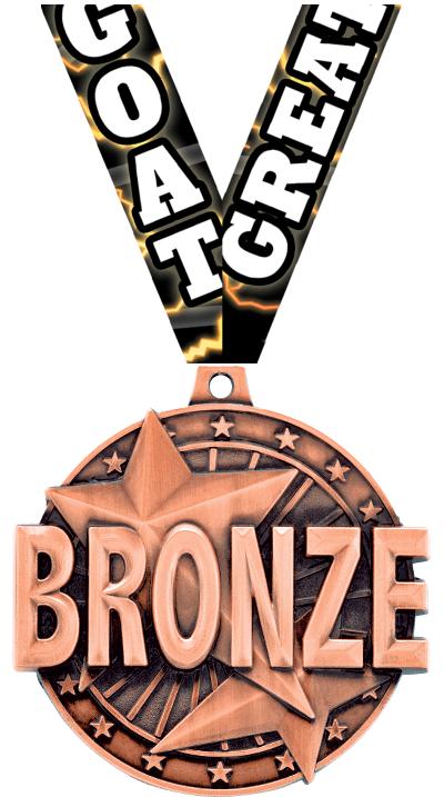 2" 3D "BRONZE" PLACE MEDAL