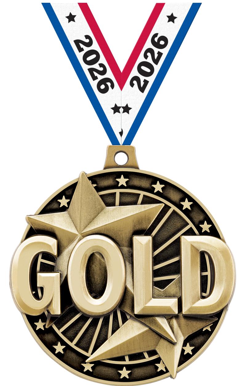2" 3D "GOLD" PLACE MEDAL