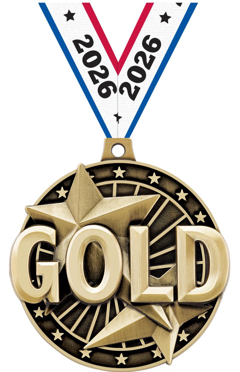2" 3D "GOLD" PLACE MEDAL