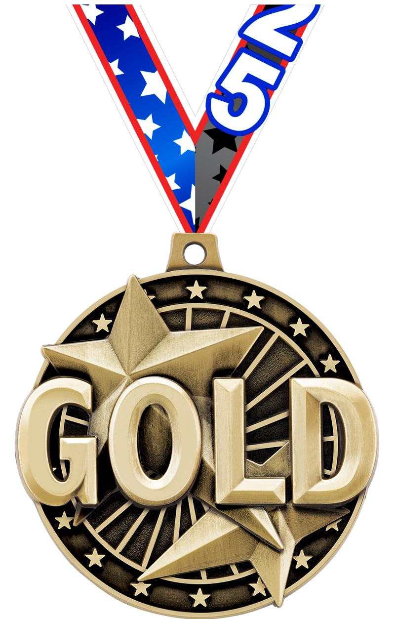 2" 3D "GOLD" PLACE MEDAL