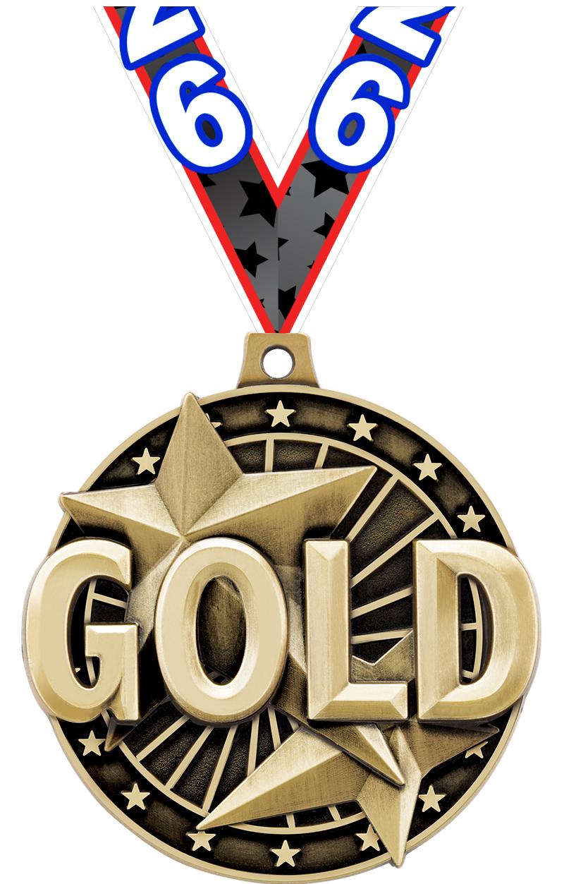 2" 3D "GOLD" PLACE MEDAL
