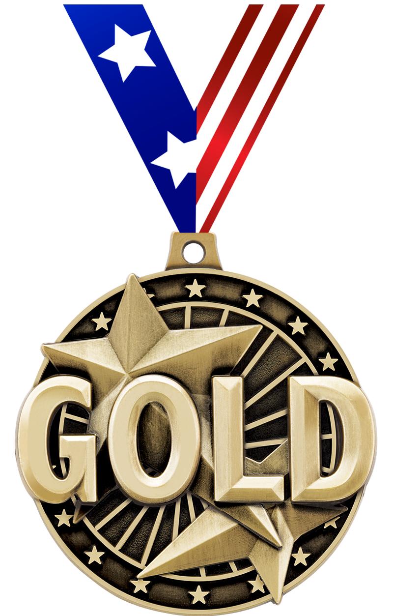 2" 3D "GOLD" PLACE MEDAL