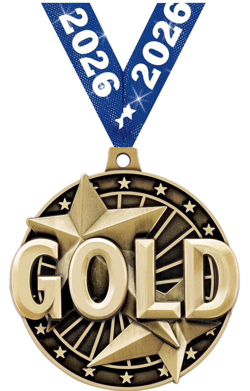 2" 3D "GOLD" PLACE MEDAL