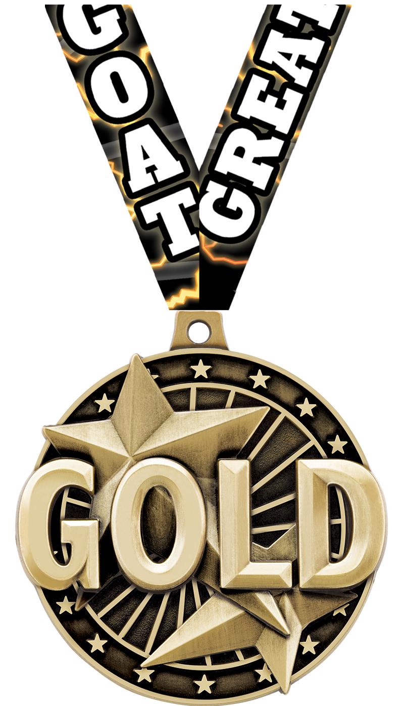 2" 3D "GOLD" PLACE MEDAL