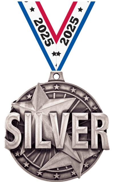 2" 3D "SILVER" PLACE MEDAL