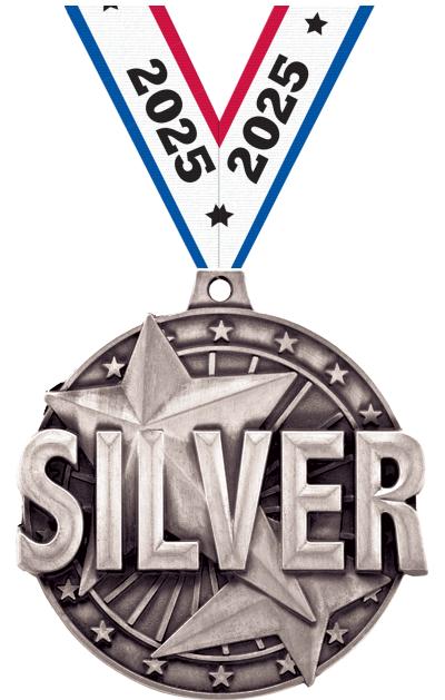 2" 3D "SILVER" PLACE MEDAL