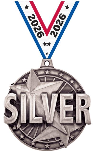 2" 3D "SILVER" PLACE MEDAL