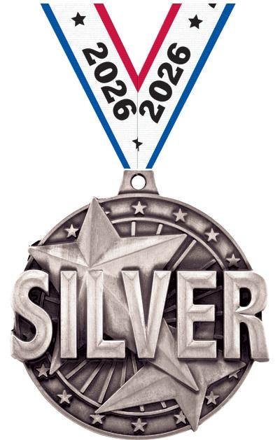 2" 3D "SILVER" PLACE MEDAL
