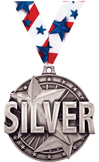 2" 3D "SILVER" PLACE MEDAL
