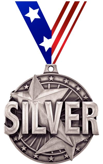 2" 3D "SILVER" PLACE MEDAL