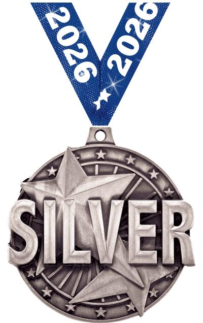 2" 3D "SILVER" PLACE MEDAL