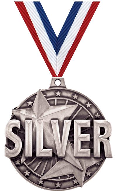2" 3D "SILVER" PLACE MEDAL