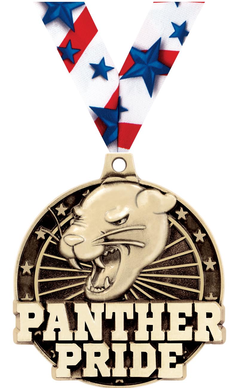 2" 3D PANTHER PRIDE GOLD MEDAL
