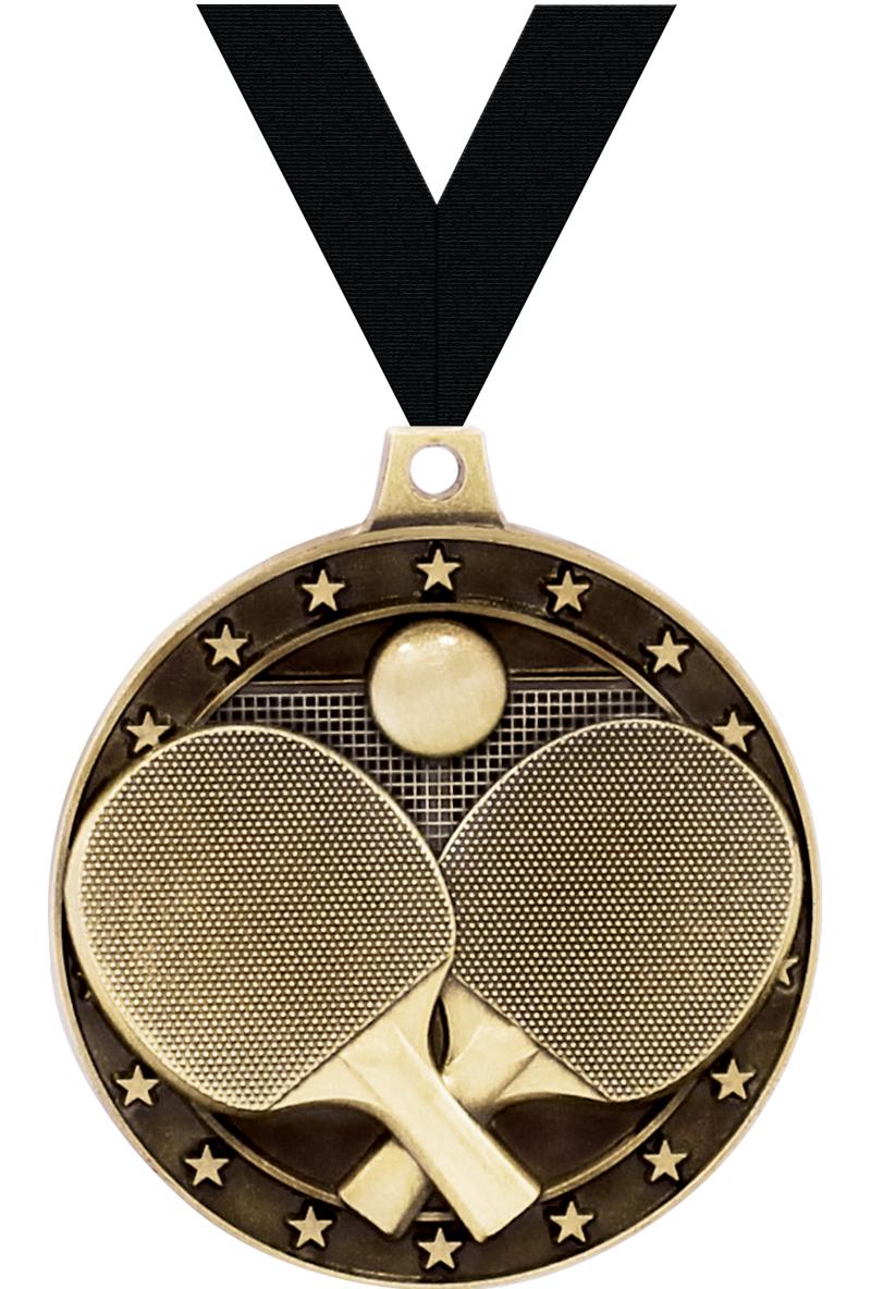 2" 3D PING PONG MEDAL GOLD