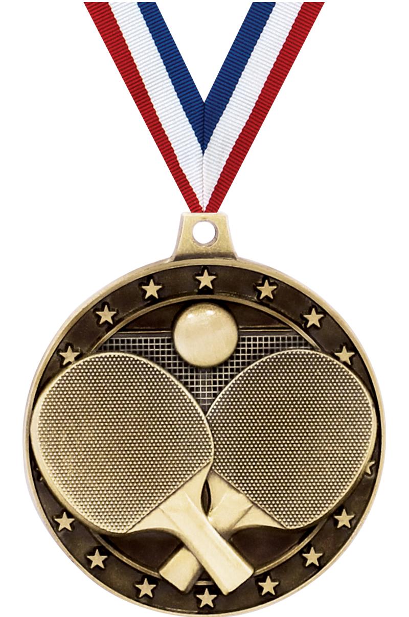 2" 3D PING PONG MEDAL GOLD