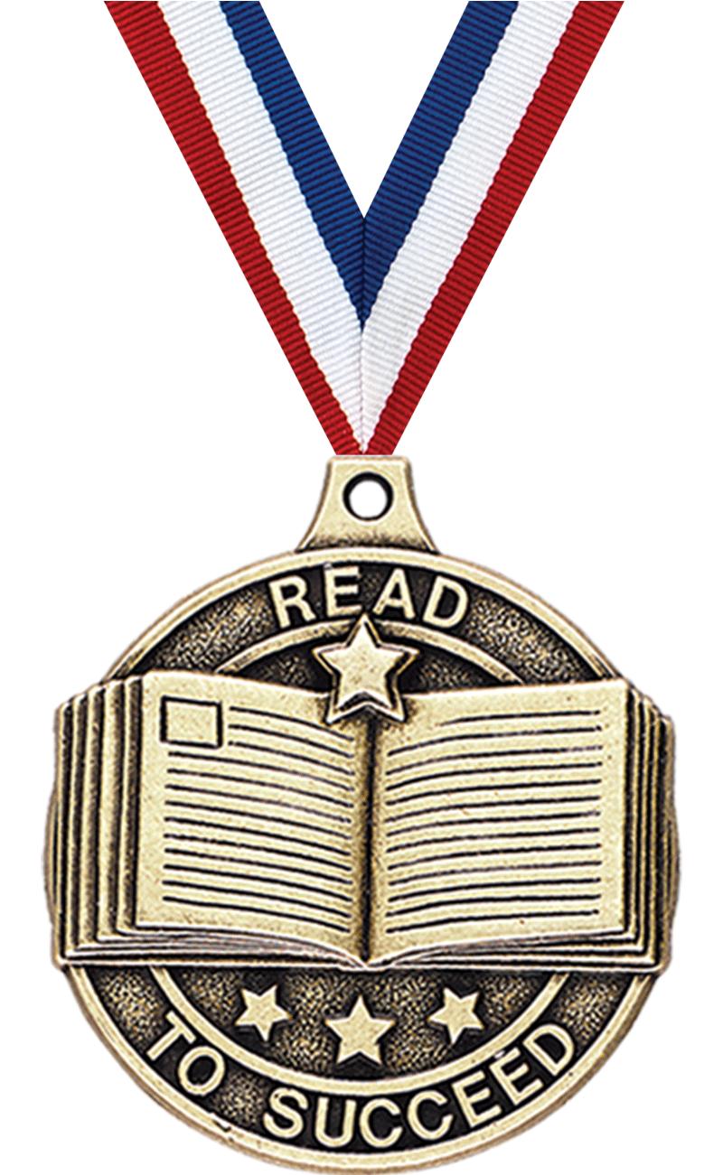 2" 3D READ TO SUCCEED MEDAL GD