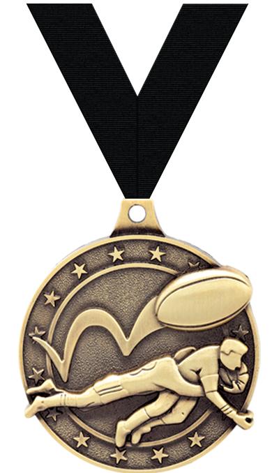 2" 3D RUGBY GOLD