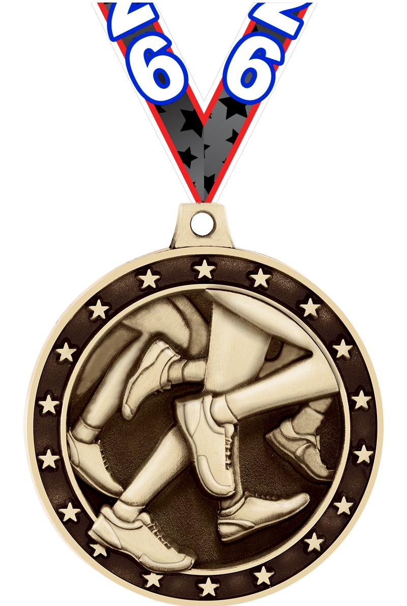 2" 3D RUNNING MEDAL GOLD