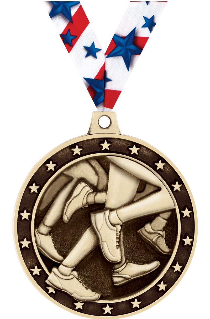2" 3D RUNNING MEDAL GOLD