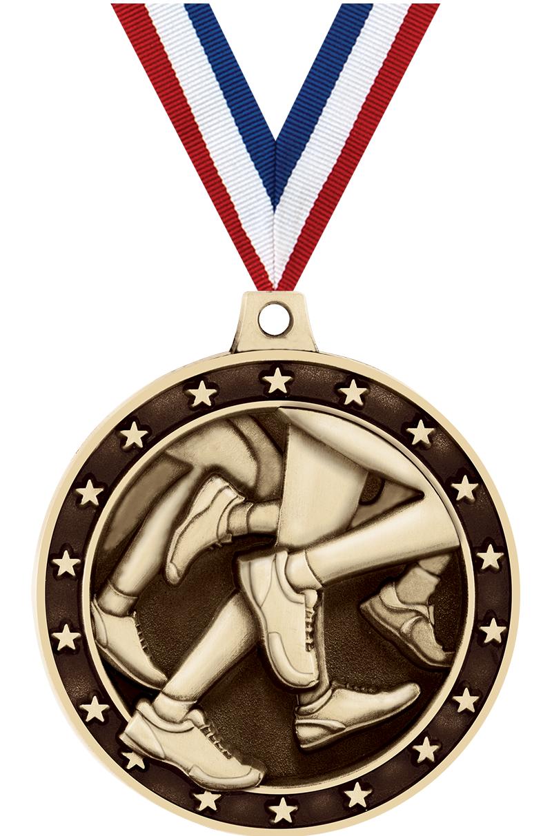2" 3D RUNNING MEDAL GOLD