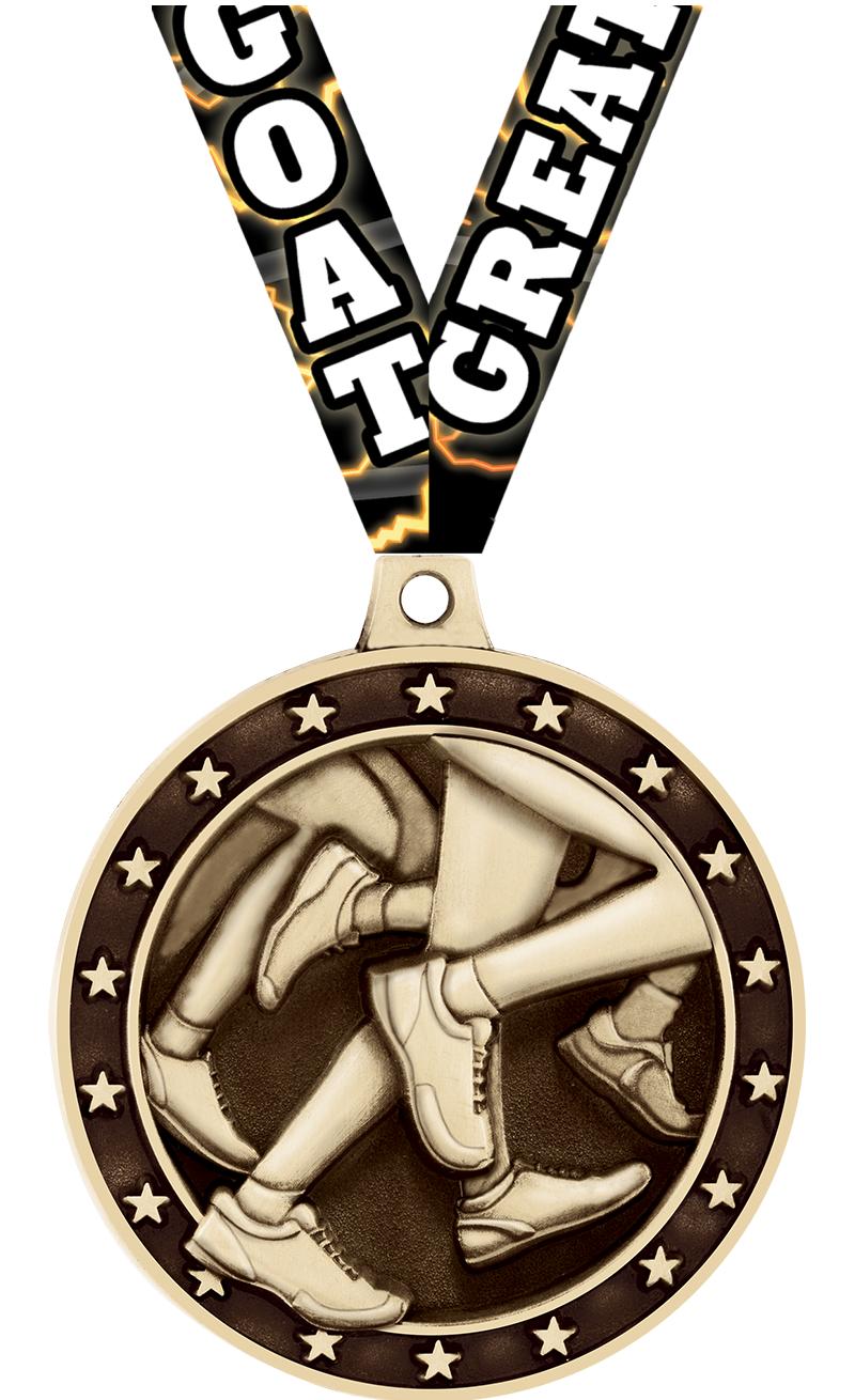 2" 3D RUNNING MEDAL GOLD