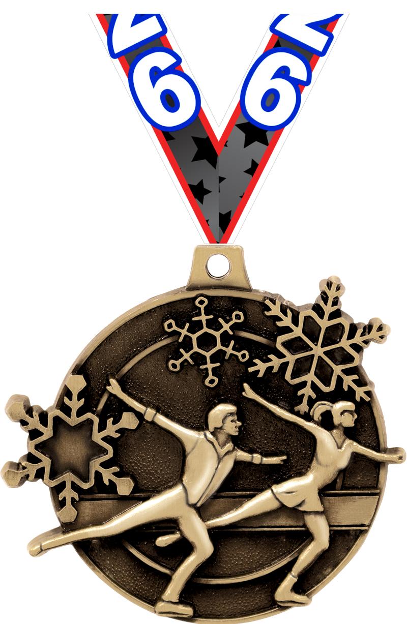 2" 3D SKATE MEDAL GOLD