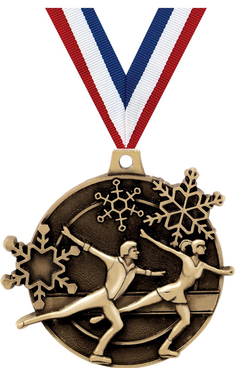 2" 3D SKATE MEDAL GOLD