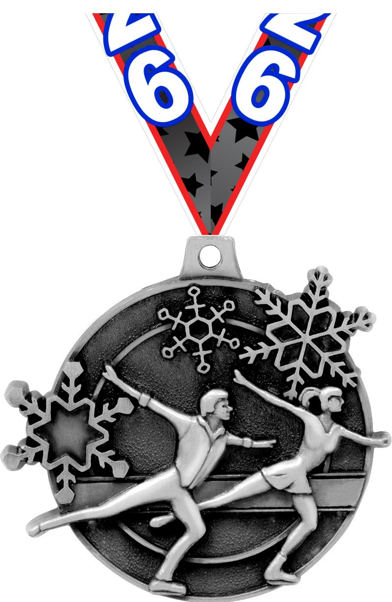 2" 3D SKATE MEDAL SILVER