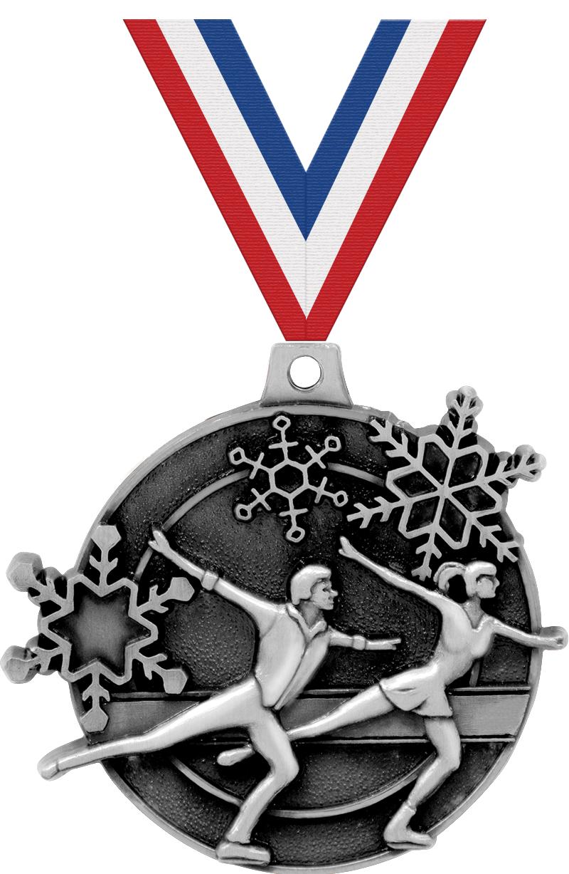 2" 3D SKATE MEDAL SILVER