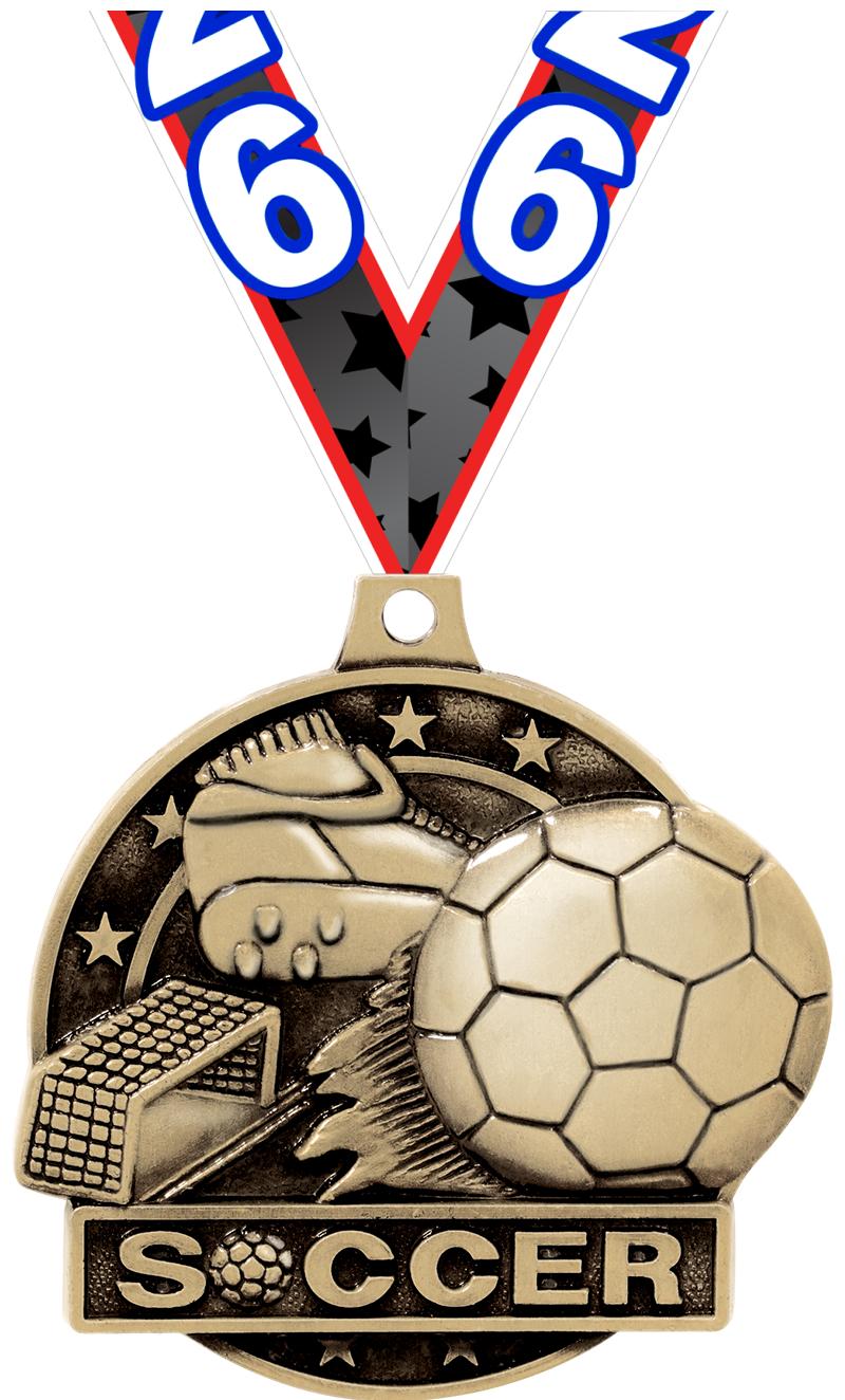 2" 3D SOCCER MEDAL GOLD