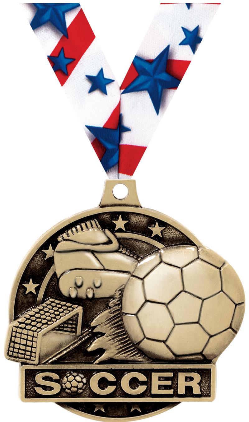 2" 3D SOCCER MEDAL GOLD