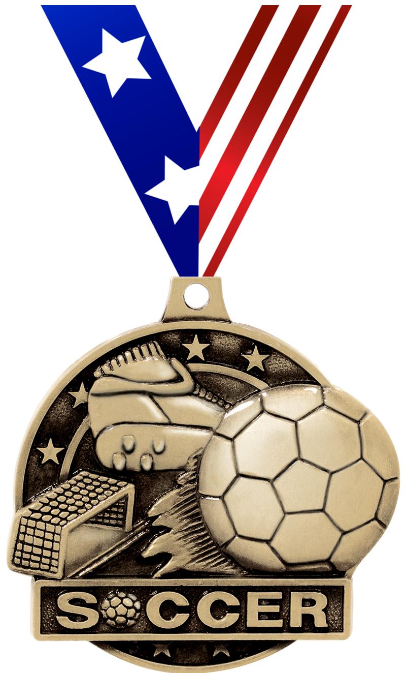 2" 3D SOCCER MEDAL GOLD