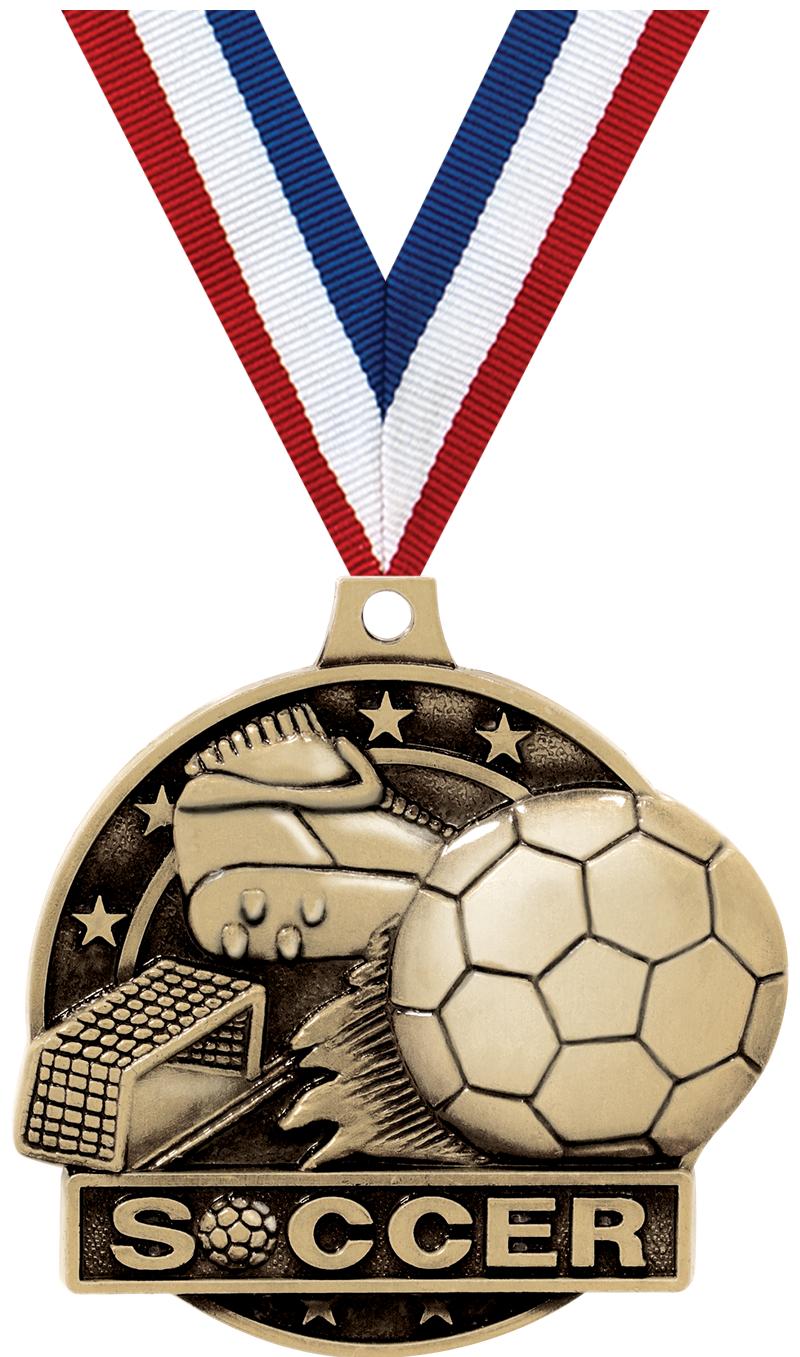 2" 3D SOCCER MEDAL GOLD