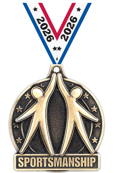 2" 3D SPORTSMANSHIP MEDAL GOLD
