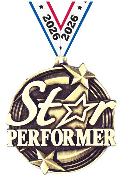2" 3D STAR PERFORMER GOLD MDL