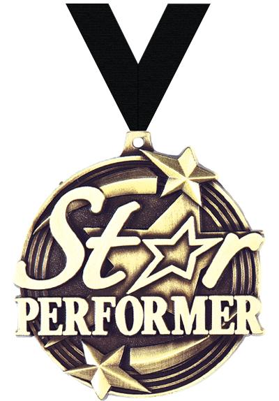2" 3D STAR PERFORMER GOLD MDL