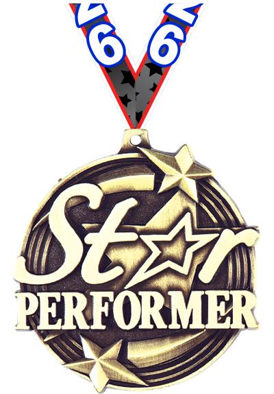 2" 3D STAR PERFORMER GOLD MDL