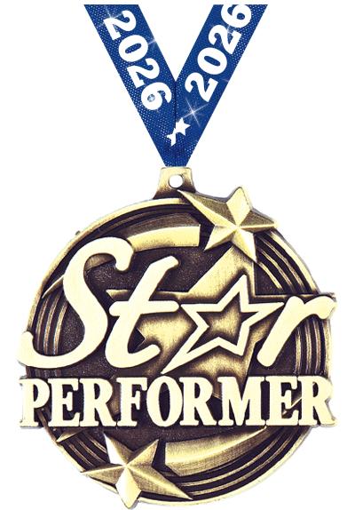 2" 3D STAR PERFORMER GOLD MDL